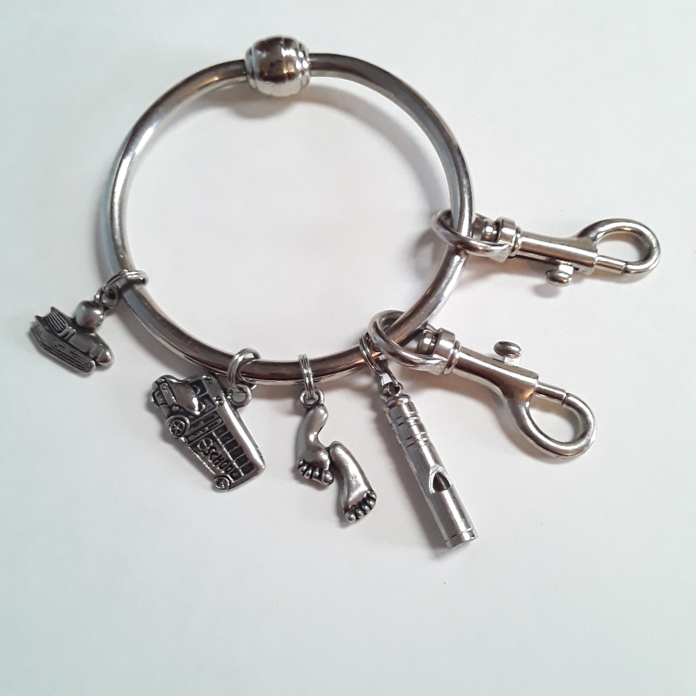 Bracelet with charms and keychain